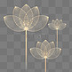 3DC4D立体夏季夏天荷花花朵线描线条