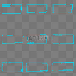 科技感线框图片_蓝色线条科技边框