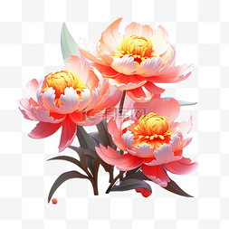 3D剪纸花朵花牡丹粉色