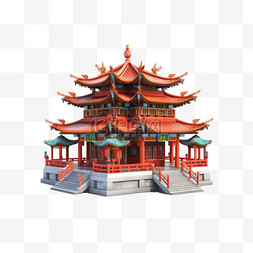 3d古风建筑图片_古风3D立体建筑中国风古塔