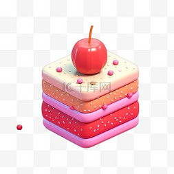 3D卡通可爱物品蛋糕糕点元素
