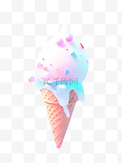 可爱冰淇淋图片_3d立体食品冰淇淋可爱模型