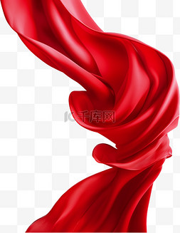红色丝绸简约元素