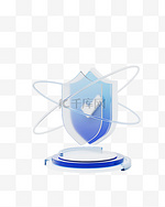 微立体图标盾牌科技商务保护防护
