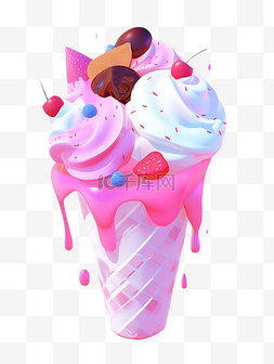 食品模型图片_3d立体食品冰淇淋可爱模型
