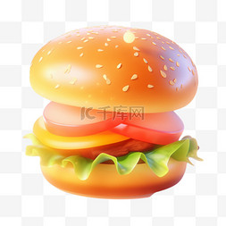 3d立体食品汉堡包可爱模型