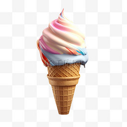 可爱冰淇淋图片_3d立体食品冰淇淋可爱模型