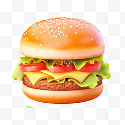 3d立体食品汉堡包可爱模型