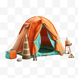 立体帐篷图片_3D立体露营野外休闲帐篷