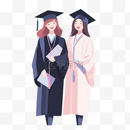 同学合照图片_毕业季穿学士服的女生毕业照