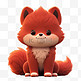 3DC4D立体蹲坐小狐狸动物