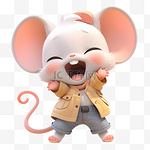 3DC4D立体动物卡通可爱老鼠