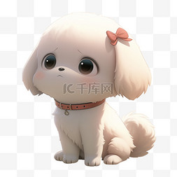 可爱白色小狗图片_3DC4D立体可爱白色小狗