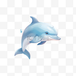 海豚动物儿童插画免扣元素