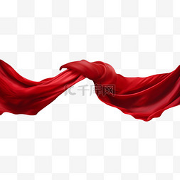 红色丝绸飘带免扣素材