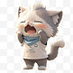 3DC4D立体动物卡通可爱哭泣拟人小猫