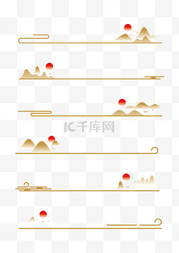 中国金色框图片_金色中国风简约装饰框线