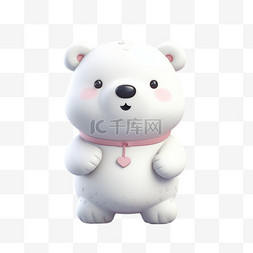动漫动物图片_动漫卡通3D动物白色熊