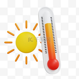 低温的温度计图片_3D红色预警爆表温度计