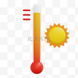 温度计热爆图片_3D炎热爆表温度计
