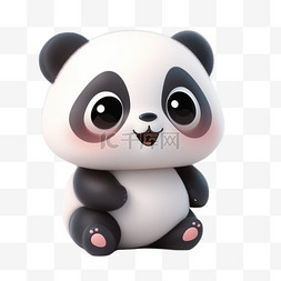 熊猫抱宝宝图片_3d立体可爱熊猫形象免扣元素