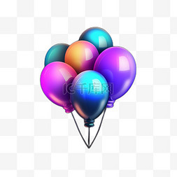 爆气球图片_直播间爆款常用紫色梦幻礼物3D气