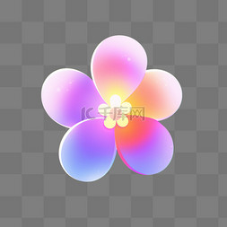 彩色3d立体图片_花朵图标礼物彩色3D立体