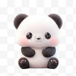 熊猫抱宝宝图片_3D立体黏土动物可爱卡通熊猫
