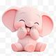 3D立体黏土动物可爱卡通大象