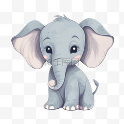 抵制象牙图片_卡通扁平彩色动物大象