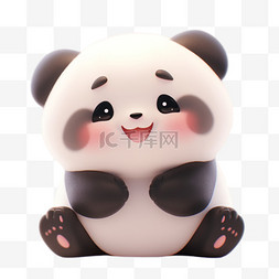 熊猫3图片_3D立体黏土动物可爱卡通熊猫