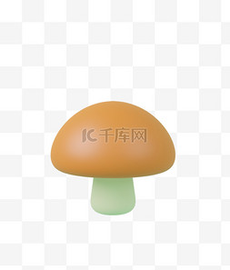 蔬菜 橙色 3D 美术 蘑菇 免抠