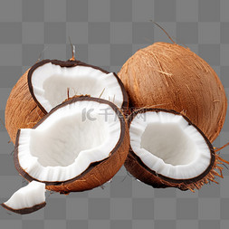 采摘椰子图片_夏季质感椰子水果