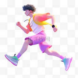 人物跑步动态图片_立体人物，C4D元素，动态人物，可
