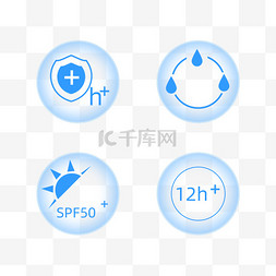 防晒护肤美妆海报图片_防晒防紫外线透气透光图标标识
