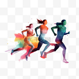跑步人适量图片_矢量扁平人物运动健身跑步