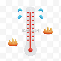夏季高温预警图片_3D高温温度爆表温度计