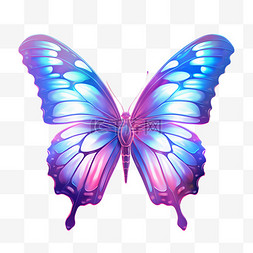 蝴蝶插画图片_漂亮的紫色蝴蝶元素立体感