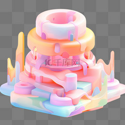 3d食物图标图片_蛋糕图标礼物彩色食物3D立体