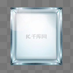 方形形状图片_写实风格的方形玻璃框边框