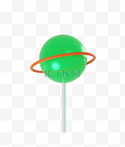 星球绿色图片_零食 绿色 3D 餐饮 绿色棒棒糖 免