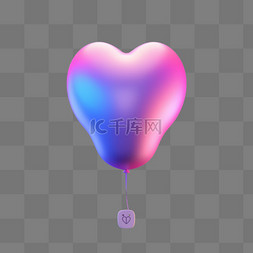 粉紫色星云图片_气球图标礼物彩色紫色渐变3D立体