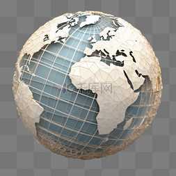 全球血栓图片_象征全球贸易的3D地球图形插图。