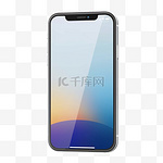 新款智能手机iPhone 13 Pro样机，白底黑屏隔离