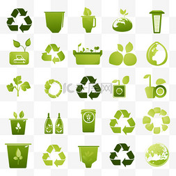 回收利用图标图片_绿色环保回收标牌图标logo