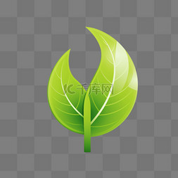 圆圈标志图片_绿色生态环叶复选标记绿叶叶子