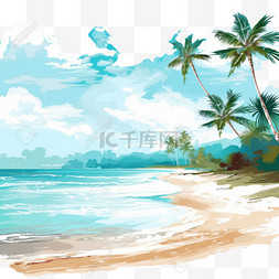 放松背景图片_极乐海滩景观背景