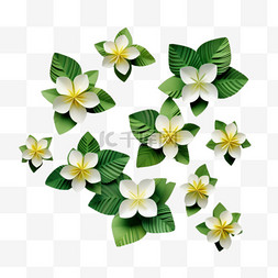 折纸花艺图片_散落的鲜花折纸花朵装饰元素