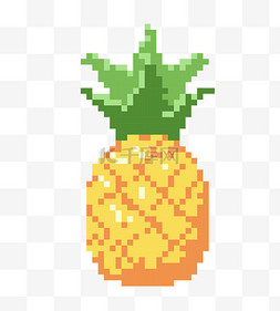 菠萝可爱图片_像素风水果菠萝
