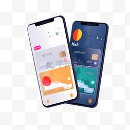 信用卡图标图片_手机银行APP及银行卡插图套装